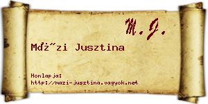Mázi Jusztina névjegykártya